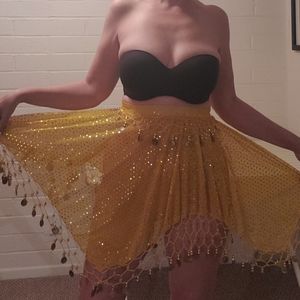 Gold Belly Dancing Skirt From Afghanistan